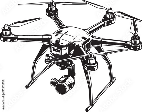 Drone silhouette, vector illustration, SVG