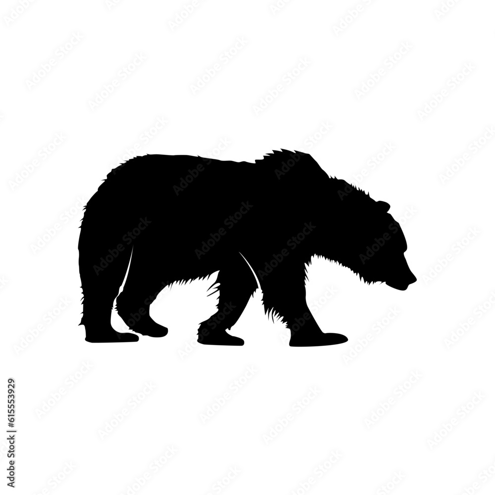 Bear silhouette. Vector illustration isolated on white background for ...