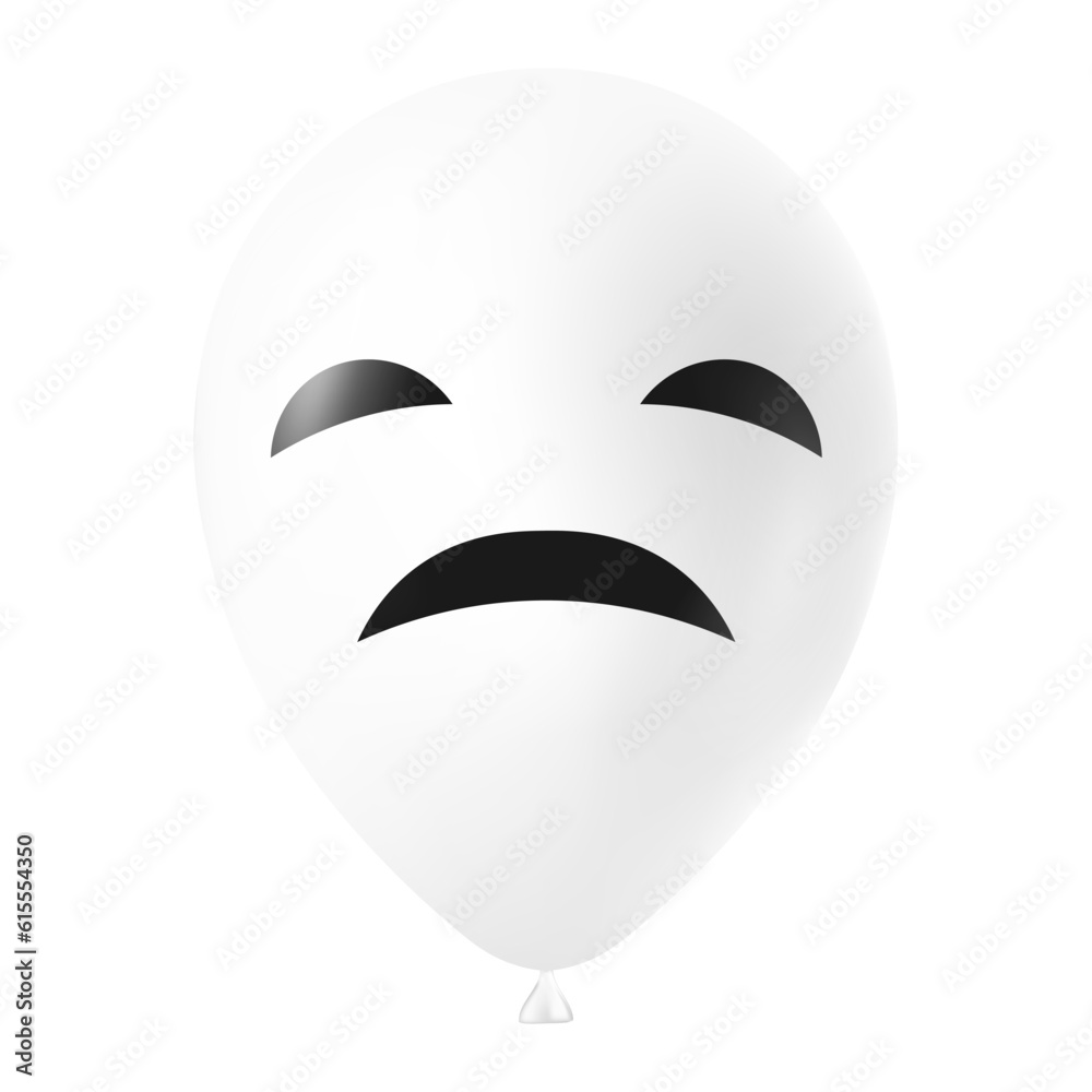 Halloween white balloon illustration with scary and funny face Halloween white balloon illustration with scary and funny face