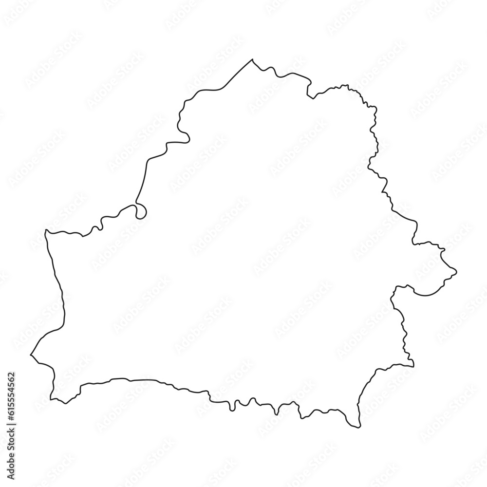 Highly detailed Belarus map  with borders isolated on background