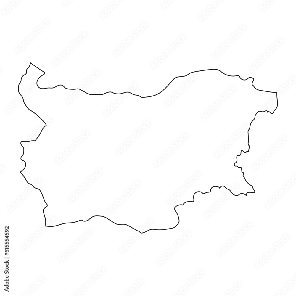 Highly detailed Bulgaria map  with borders isolated on background