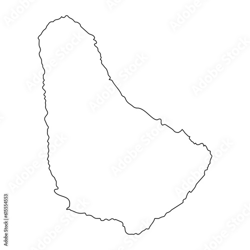 Highly detailed Barbados map with borders isolated on background