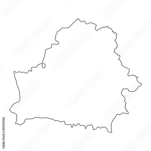 Highly detailed Belarus map with borders isolated on background