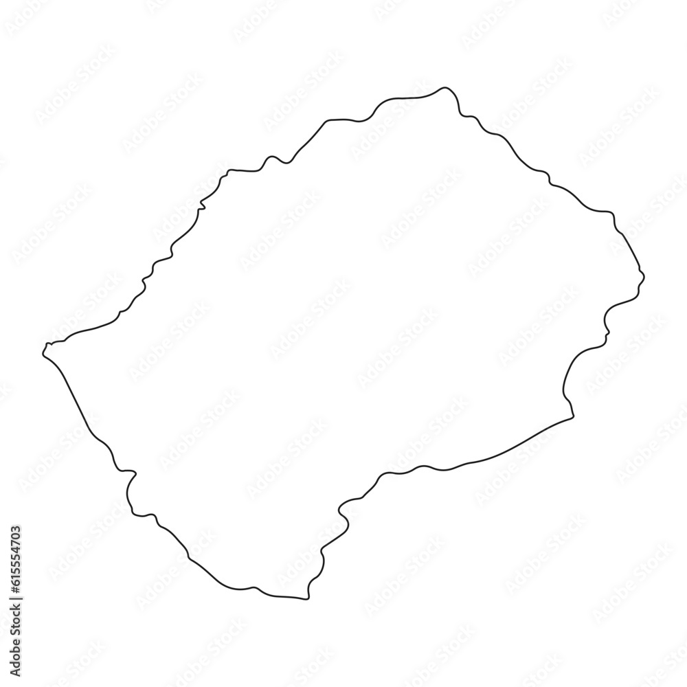 Highly detailed Lesotho map with borders isolated on background Highly detailed Lesotho map with borders isolated on background