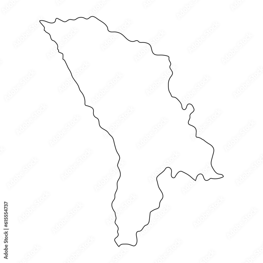 Highly detailed Moldova map with borders isolated on background Highly detailed Moldova map with borders isolated on background