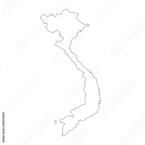 Highly detailed Vietnam map with borders isolated on background