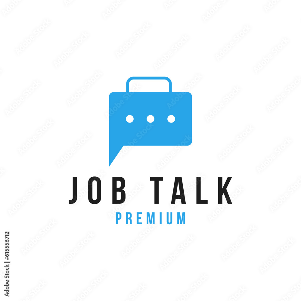Job Talk Chat Bubble Logo Design Concept Vector Illustration Symbol Icon Job Talk Chat Bubble Logo Design Concept Vector Illustration Symbol Icon
