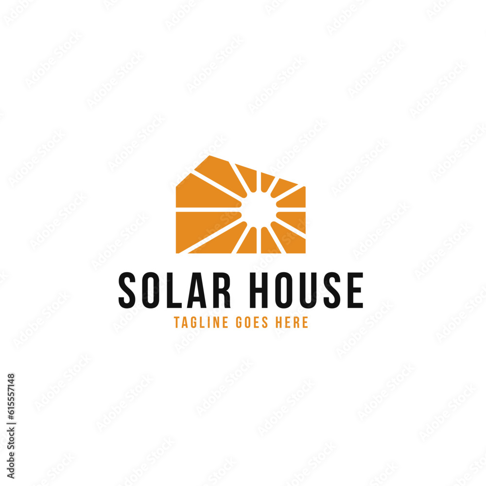 Creative Solar Panel with House Logo Design Concept Vector Illustration Symbol Icon Creative Solar Panel with House Logo Design Concept Vector Illustration Symbol Icon