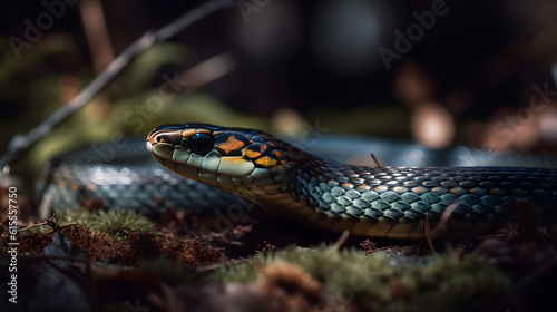 Garter Snakes in Their Natural Habitat. Generative AI