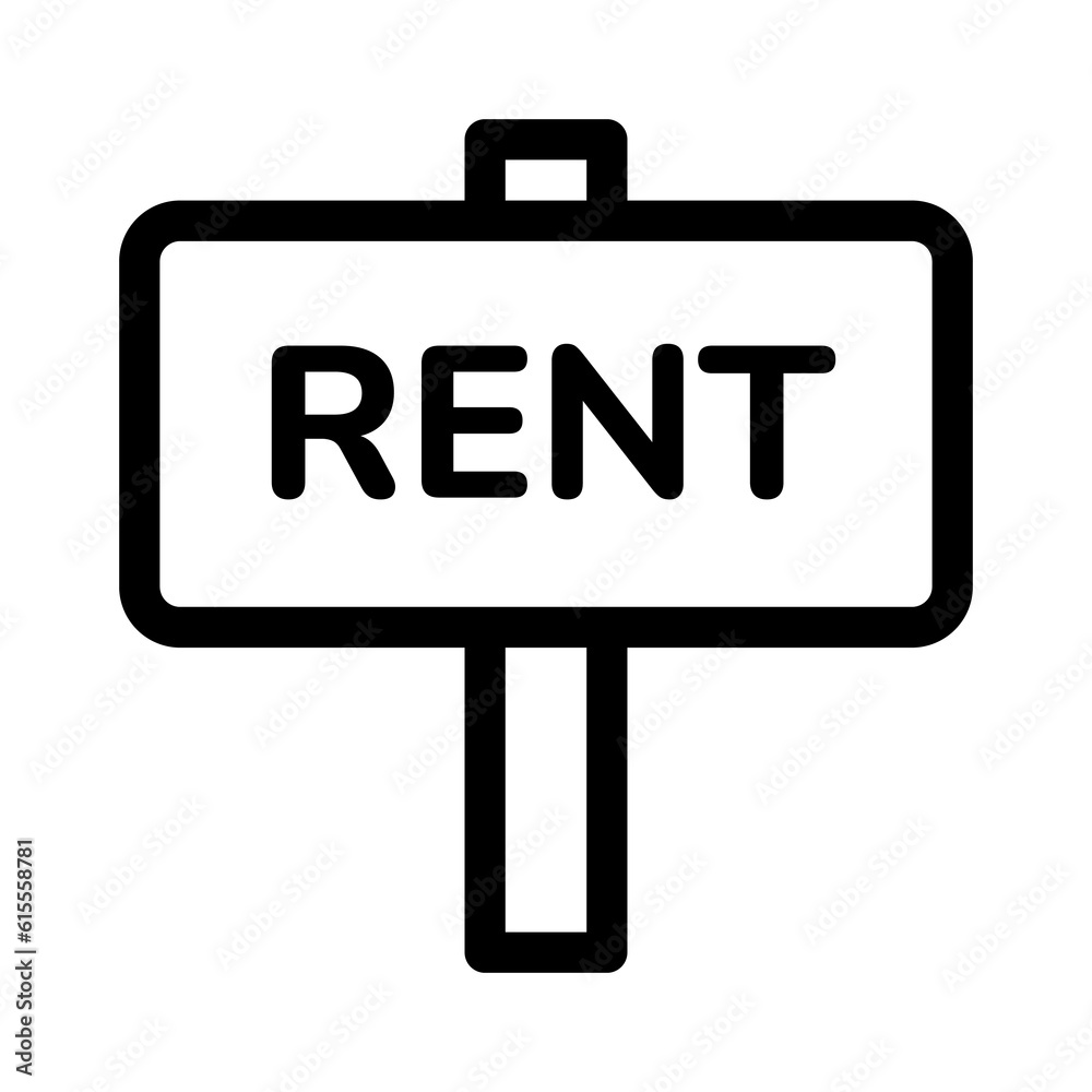 Rent Icon on White Background. Real Estate Icons Rent Icon on White Background. Real Estate Icons