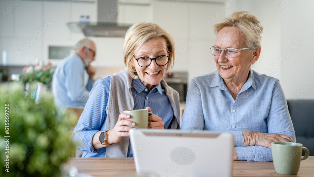 senior mature women family or friends use digital tablet video call senior mature women family or friends use digital tablet video call