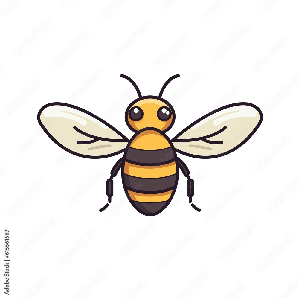 flying bee vector illustration, a bee with fin vector illustration 