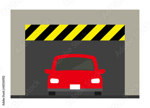 高さ制限の高架下と車