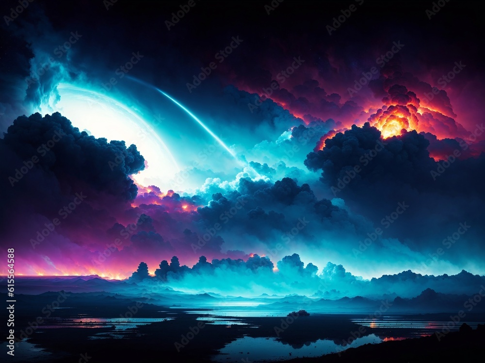 Photo of a breathtaking painting capturing the beauty of the cloudy sky Photo of a breathtaking painting capturing the beauty of the cloudy sky