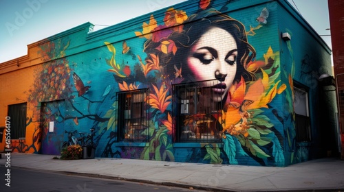 Vibrant Urban Street Art. Generative AI