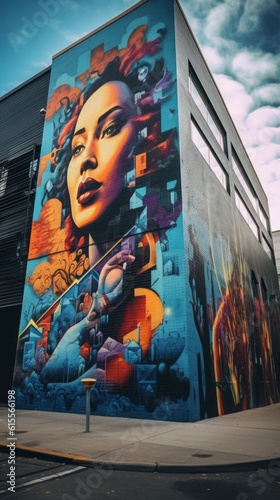 Vibrant Urban Street Art. Generative AI