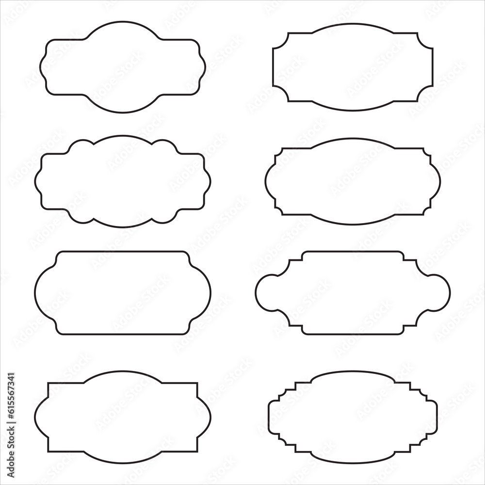 Obraz premium black line frame set, border design vector