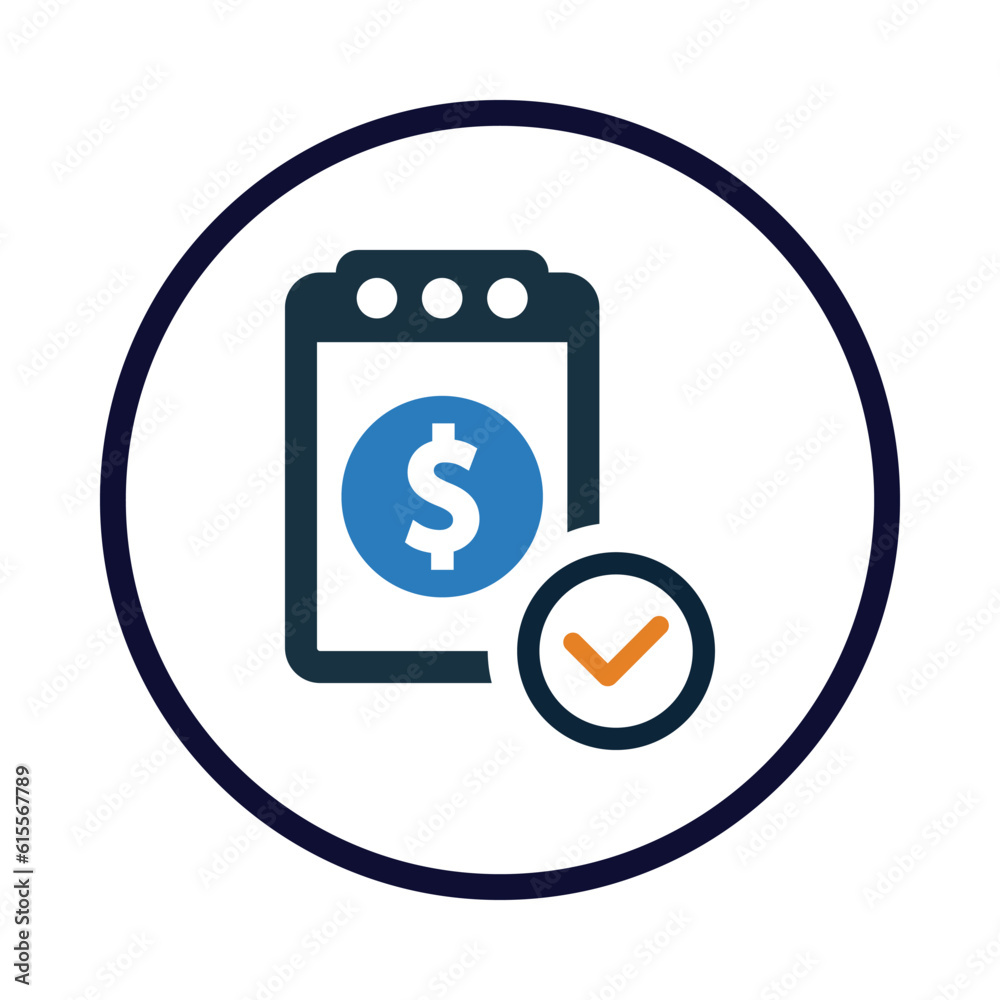 dollar, loan, bills paid statement icon dollar, loan, bills paid statement icon