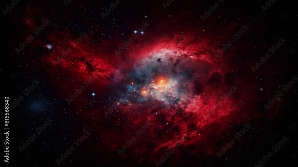 The great red nebula in the boundless space. A journey to other galaxies. The great red nebula in the boundless space. A journey to other galaxies.