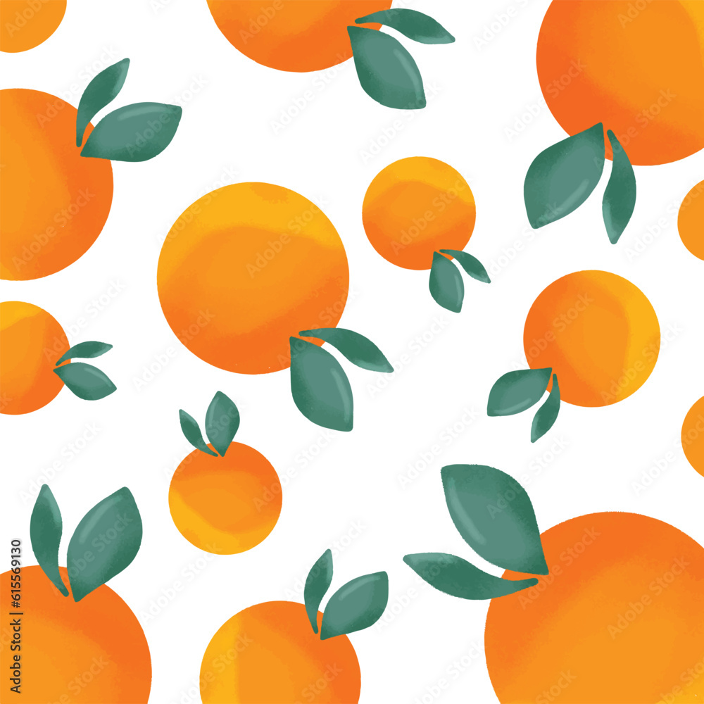 Background Pattern Cute Orange Fruits Vector Design