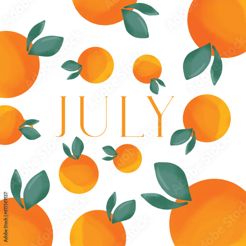 Background Pattern Cute Orange Fruits Vector Design