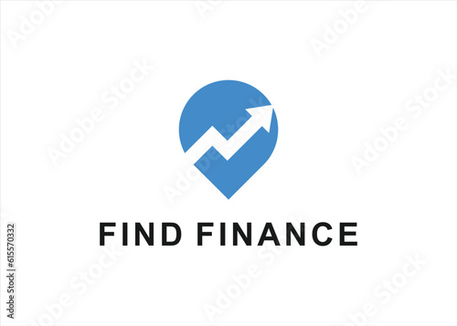 financial location logo design vector silhouette illustration