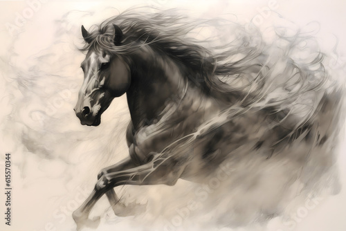 horse in the wind