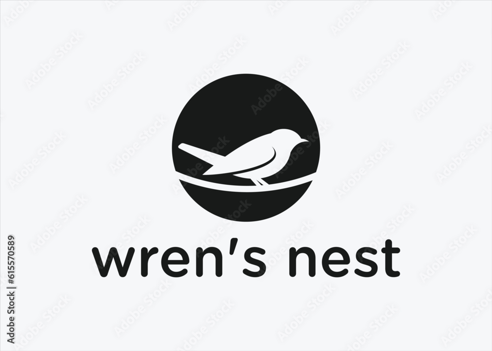wren bird logo design vector silhouette illustration wren bird logo design vector silhouette illustration