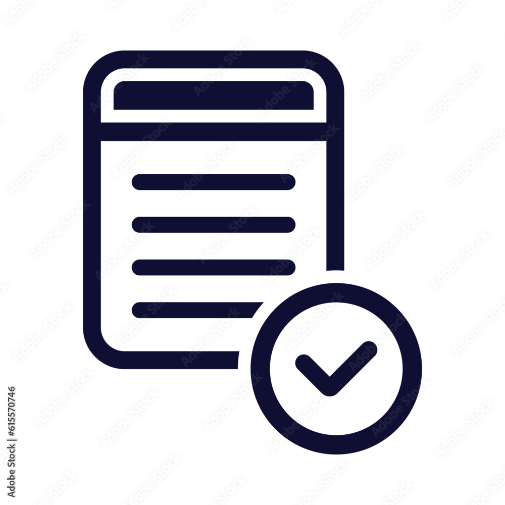Result, note, check, agreement, report check icon Result, note, check, agreement, report check icon