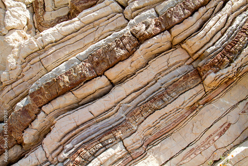 Folded limestone on Crete, Greece, closeup