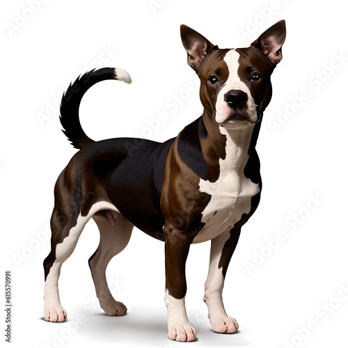 the pitbull dog and white background