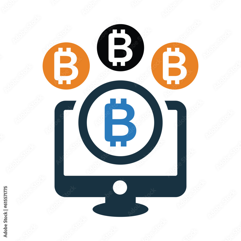 Bitcoin, Online, computer, Currency Payment Icon Bitcoin, Online, computer, Currency Payment Icon