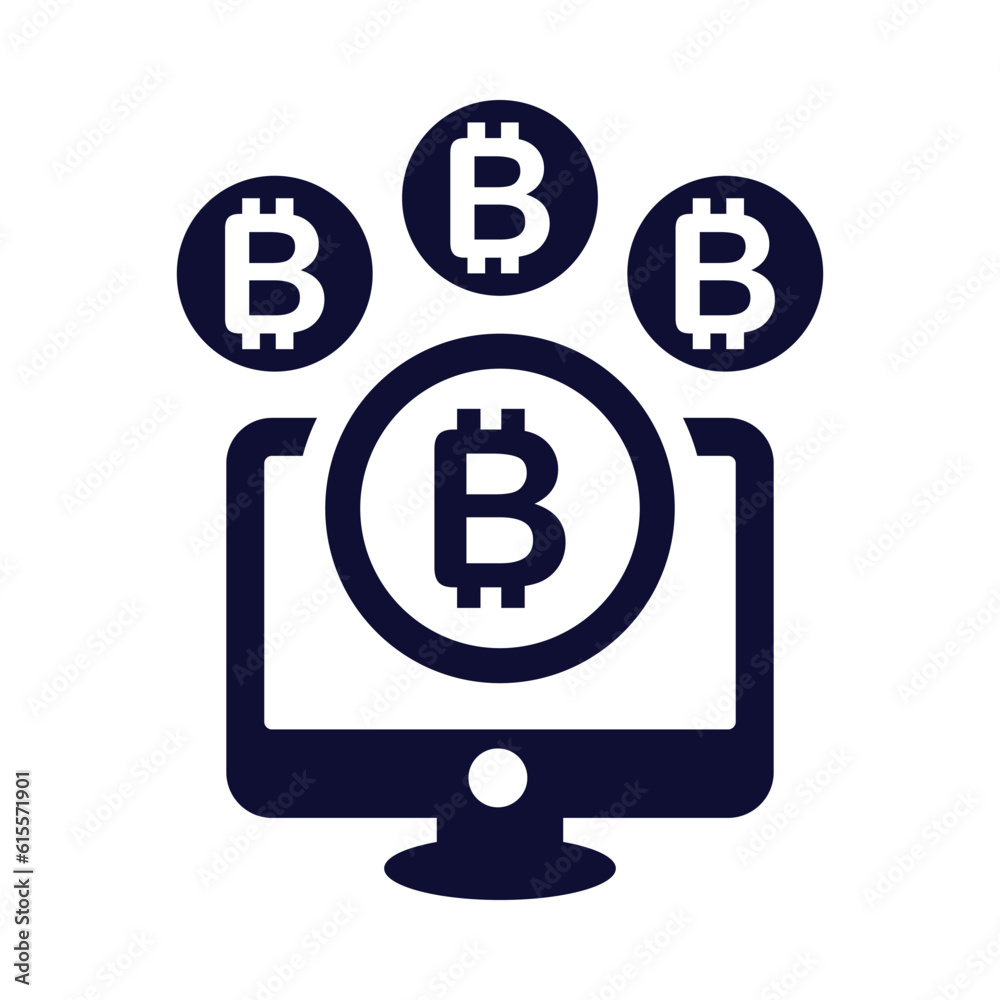 Bitcoin, Online, computer, Currency Payment Icon Bitcoin, Online, computer, Currency Payment Icon