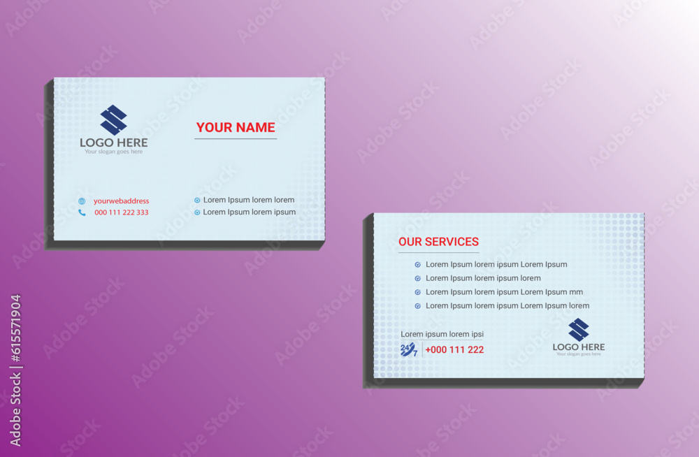 A Double-sided creative business card template. Vector illustration. A Double-sided creative business card template. Vector illustration.