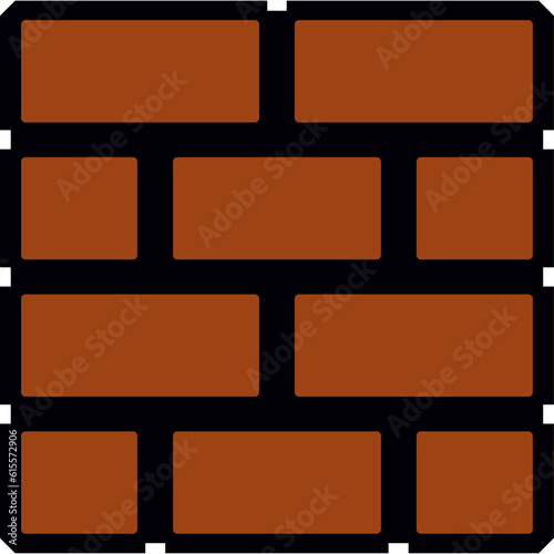 Brick block in the style of an old video game. Lucky block. Vector illustration photo