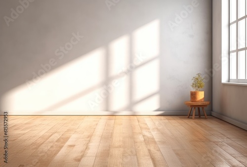 Rustic Exposed Brick Wall with Worn Farmhouse Table Minimalist Product Backdrop Background Neutral Minimalist Simple Minimal Color, Beige, Tan, White, Vase