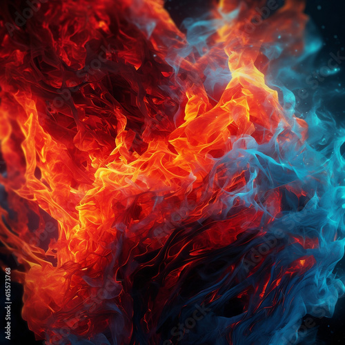 orange and blue fire background