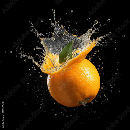 orange and water splash