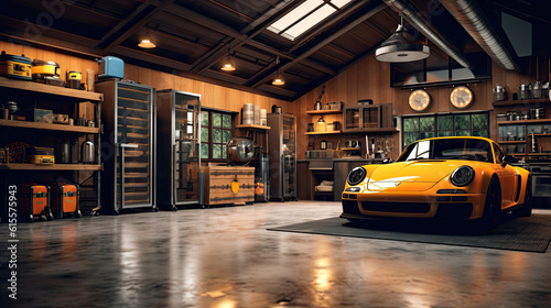 Interior garage with mechanic tools © didiksaputra