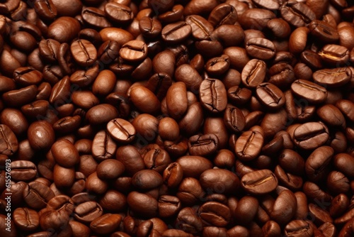 Coffee beans background. Generative AI.