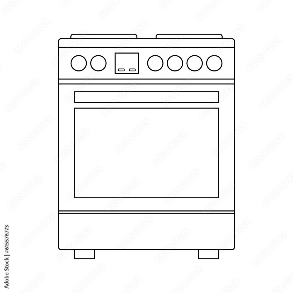 Icon of a modern electric stove in a flat design on a white background. Icon of a modern electric stove in a flat design on a white background.
