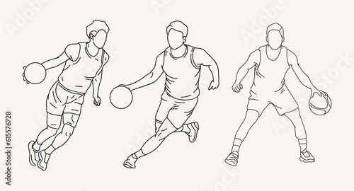 Basketball player line art illustration