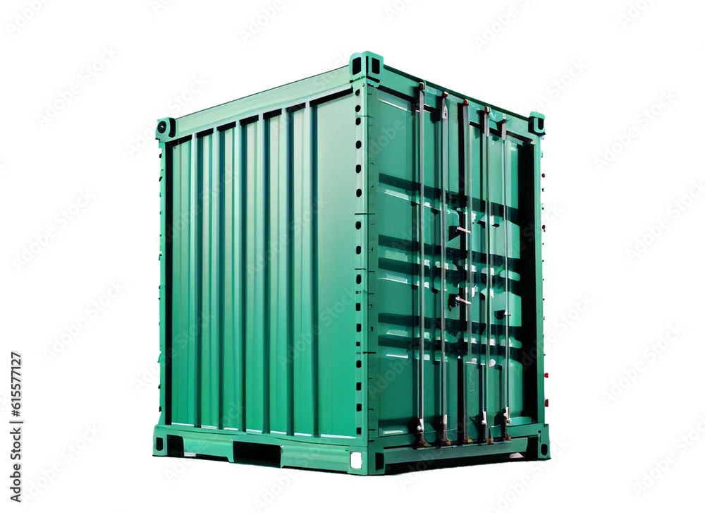 cargo container with front three quarter view, isolated on grey background ai generative cargo container with front three quarter view, isolated on grey background ai generative