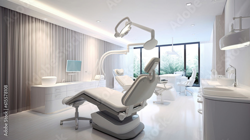 Modern and futuristic dentist office with chairs © didiksaputra
