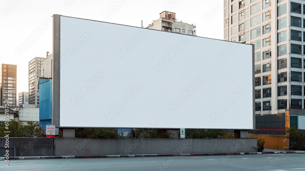 Obraz premium Large white blank billboard