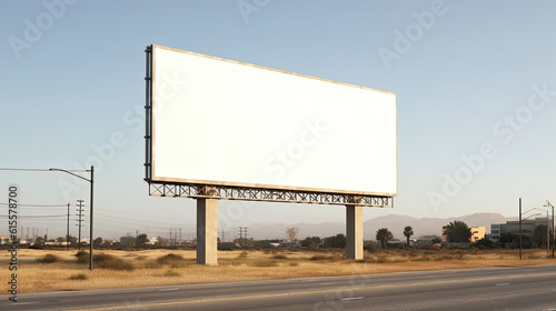 Large white blank billboard