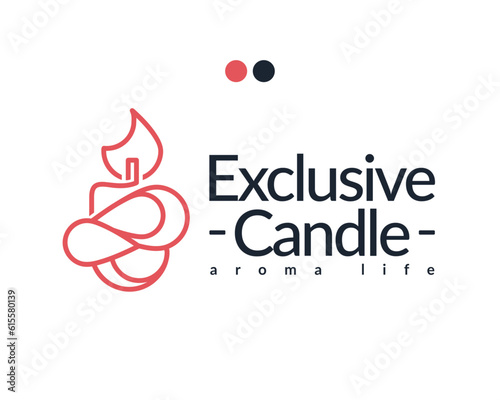 Exclusive candle company logo, vector logo, icon, illustration, business