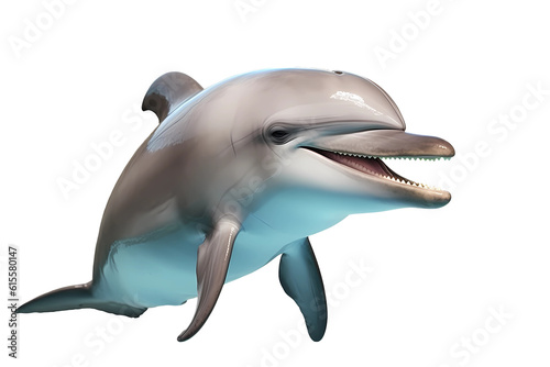 Papier peint Cute dolphin jumping isolated on white background