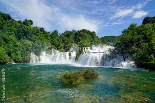 scenic waterfall in krka national park