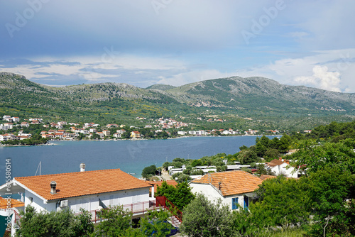 coastal landscape in dalmatia in croatia photo